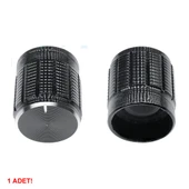 Alüminyum Pot Başlığı 6mm Tırtıklı Mil  6mm Siyah Metal Potansiyometre Rotary Enkoder Ses Voltaj thumbnail 5