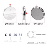 CR2032 Pil Düğme Para Pil Lityum Batarya 3V Bios Kumanda Tartı Saat Araba Anahtarı thumbnail 8