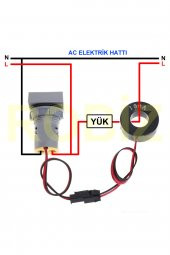 AC 20-500V 100A Kare Dijital Voltmetre Ampermetre 220V Kırmızı Panel Montaj Led Gösterge Ekran Akım - 5