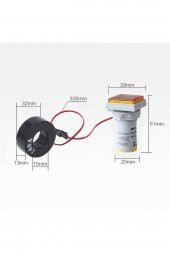 AC 20-500V 100A Kare Dijital Voltmetre Ampermetre 220V Kırmızı Panel Montaj Led Gösterge Ekran Akım - 8