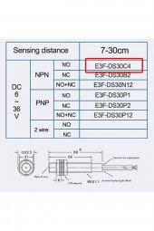 E3F-DS30C4 IR Kızılötesi Mesafe Sensörü MZ80  NPN NO İnfrared Optik 30cm Engel Algılayıcı Proximity - 7