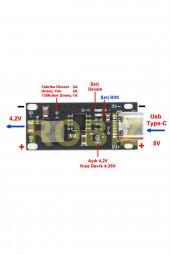 IP2312 4.2V 3A Lityum Pil Yüksek Akımlı Şarj Devresi  Tek Hücreli Li-ion Lipo Type-C USB Giriş - 2