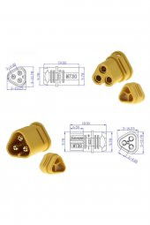 MT30 3 Pin Plug Dişi Erkek Konnektör Soket Çift  RC LiPo Pil Batarya Akü Bağlantı Konnektörü - 8