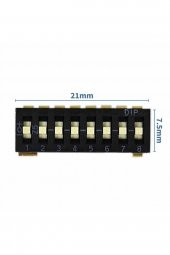 Tristate 8li Dip Switch  8 Pin Siyah Anahtar Açık Kapalı Seçim Adres Ayar + Off - Pull Up/Down - 1