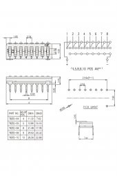 Tristate 8li Dip Switch  8 Pin Siyah Anahtar Açık Kapalı Seçim Adres Ayar + Off - Pull Up/Down - 8