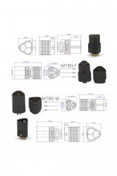 MT60 3 Pin Dişi Erkek Konnektör Soket Çift  Amass 3.5mm 12Awg RC Esc Motor Drone Lityum LiP - 8