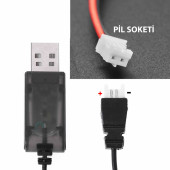 3.7V Lityum Pil Usb Şarj Kablosu XH2.54 Soket Lipo Batarya RC Quadcopter Drone Helikopter - 4