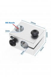 V6 3D Yazıcı Alüminyum Extruder Isıtıcı Blok  1.75 / 3.0mm Filament Uyumlu - 2