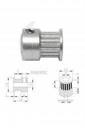 GT2 16 Diş Alüminyum Kasnak  5mm Delik Çapı 6mm Kayış Zamanlayıcı Doğrusal Haraket Pozisyonlayıcı - 4