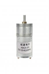 12V 620Rpm JGA25-370 Redüktörlü DC Motor  Metal Dişli Yüksek Tork Kuvvet 25mm Robot Oyuncak - 1