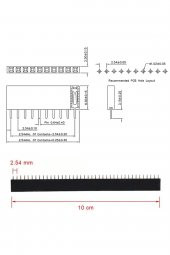 4 Adet 1x40 Pin Dişi Header  Tek Sıra 2.54mm 180 Derece Kesilebilir Bölünebilir - 8