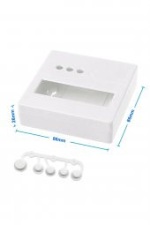 Plastik Proje Kutusu 86x86mm Beyaz  Duvara Yüzeye Montaj Tip 1602 Lcd 3 Buton Elektronik Devre - 1
