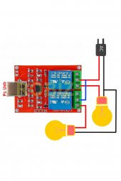 2 Kanal USB Röle Kontrol Modülü  Bilgisayardan Cihaz Açma Kapama Hid Usb NO NC 220V 10A Anahtar - 8