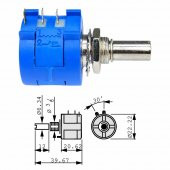 3590S-2-103L 10Kohm 10 Tur Potansiyometre Panel Montaj Hassas 360 Derece Döner Mil thumbnail 3