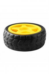 TT Tekerlek  2.5x6,8cm Plastik Sarı Oyuncak Araba Rubber Lastik Robot Akılı Araç - 6