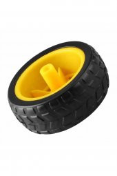 TT Tekerlek  2.5x6,8cm Plastik Sarı Oyuncak Araba Rubber Lastik Robot Akılı Araç - 7