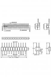 1x40 Pin Precision Erkek Header  Tek Sıra 2.54mm 180 Derece Altın Kaplama Yuvarlak Kırılabilir - 8