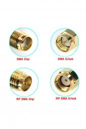 SMA T Soket 1x Rpsma Erkek 2x Rpsma Dişi  Altın Kaplama Soket 0-6GHz RF Wi-Fi Anten FPV Lora - 3