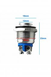 16mm Metal Panel Montaj Yüksek Kafa Push Buton NO  DC 6A 12V AC 3A 250V IP67 Su Geçirmez - 1