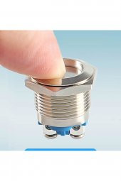 16mm Metal Panel Montaj Düz Kafa Push Buton NO  DC 6A 12V AC 3A 250V IP67 Su Geçirmez thumbnail 3