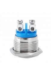 16mm Metal Panel Montaj Düz Kafa Push Buton NO  DC 6A 12V AC 3A 250V IP67 Su Geçirmez thumbnail 5