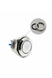 16mm Metal Panel Montaj Düz Kafa Push Buton NO  DC 6A 12V AC 3A 250V IP67 Su Geçirmez thumbnail 6