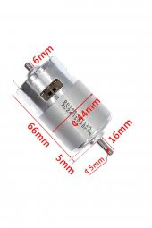 RS775 DC Motor 12V 15000Rpm  Yüksek Hız Tork Çift Bilyalı Rulman Matkap Torna CNC Router Motor - 6