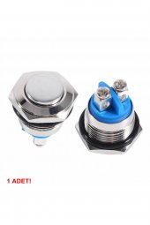 16mm Metal Panel Montaj Yüksek Kafa Push Buton NO  DC 6A 12V AC 3A 250V IP67 Su Geçirmez - 7