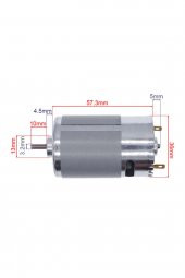 RS555 DC Motor 12V 7500Rpm  Yüksek Hız Tork Matkap Torna CNC Router Motor Dairesel - 2