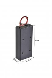 18650 2li Pil Kutusu On/Off Anahtar 15cm Kablolu  2 Adet Seri Lityum Lion DC 7.4V Kapaklı Batarya - 7
