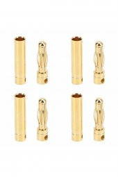 4 Çift 4mm Altın Kaplama Banana Dişi Erkek Soket  40A Pil Batarya Lion Bullet Plug Kablo - 1
