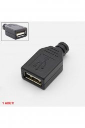 Kutulu Usb Type A Dişi Soket  USB 2.0 4 Pin Plastik Kapak DIY Tip Elektronik - 1