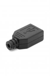Kutulu Usb Type A Dişi Soket  USB 2.0 4 Pin Plastik Kapak DIY Tip Elektronik - 3