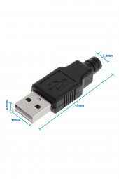 Kutulu Usb Type A Erkek Soket  USB 2.0 4 Pin Plastik Kapak  DIY Tip Elektronik Cihaz Usb - 1