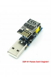 ESP-01 CH340 Usb Bağlantı Adaptörü Reset Butonlu  Esp01 Esp8266 Esp-01s Wifi Modül Ayar - 6