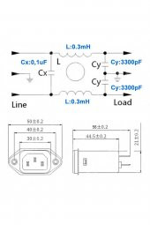 CW1D-10A-T AC 250V 10A C14 Erkek Soket EMI Filtreli  Hat Şebeke EMC RFI Gürültü Bastırıcı Azaltıcı - 8