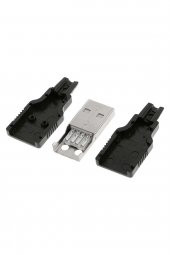 Kutulu Usb Type A Erkek Soket  USB 2.0 4 Pin Plastik Kapak  DIY Tip Elektronik Cihaz Usb - 3