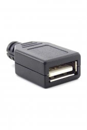 Kutulu Usb Type A Dişi Soket  USB 2.0 4 Pin Plastik Kapak DIY Tip Elektronik - 6