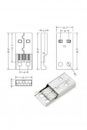 Kutulu Usb Type A Erkek Soket  USB 2.0 4 Pin Plastik Kapak  DIY Tip Elektronik Cihaz Usb - 8