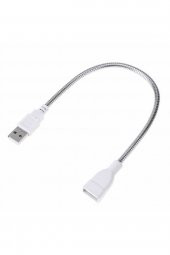 Metal Usb Type A Soketli Uzatma Kablosu  Kıvrılabilir Hortum Kordon 25cm Masa Lambası Led Aydınlatma - 2
