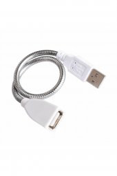 Metal Usb Type A Soketli Uzatma Kablosu  Kıvrılabilir Hortum Kordon 25cm Masa Lambası Led Aydınlatma - 3