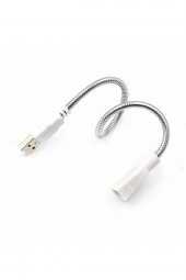 Metal Usb Type A Soketli Uzatma Kablosu  Kıvrılabilir Hortum Kordon 25cm Masa Lambası Led Aydınlatma - 6
