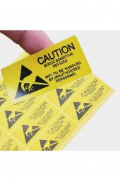 10 Adet Antistatik Uyarı Etiketi  Elektrostatik Elektrik Esd İkaz Caution Dikkat Yapışkan Stiker - 4