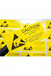 10 Adet Antistatik Uyarı Etiketi  Elektrostatik Elektrik Esd İkaz Caution Dikkat Yapışkan Stiker - 7