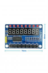 TM1638 Modül 8 Hane 7 Segment Ekran 8x Kırmızı Led 8x Kullanıcı Butonu Dijital Display Gösterge - 7