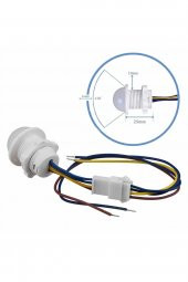 220V PIR Hareket Sensörü 25cm Kablolu  Led Lamba Tavan Işık Merdiven Otomatik Armatür Projektör - 6
