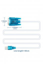 Kablolu Usb to Rs232 Çevirici CH340 Erkek DB91 Mbps Com Port - 2