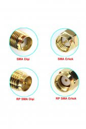 RP SMA Erkek to RP SMA Dişi Adaptör Soket  Altın Kaplama Soket 0-6GHz RF Wi-Fi Anten FPV Lora Helium - 8