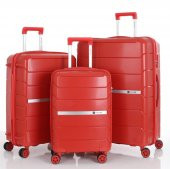 Kırılmaz Valiz Seti 3'lü Dört Tekerlekli Polipropilen - 4