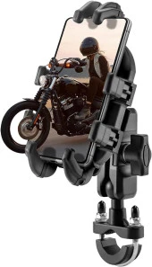 Gidon Bağlantılı Motosiklet Telefon Tutucu Profesyonel Titreşim Engelleyici thumbnail 4